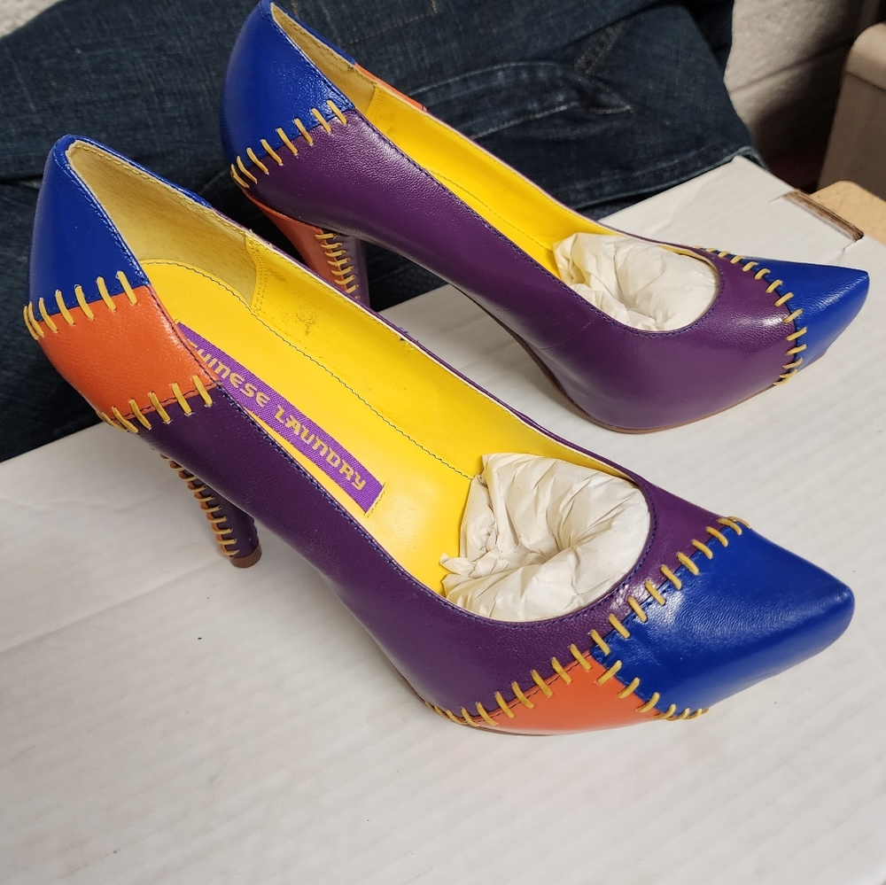 Chinese Laundry Patchwork Leather Heels - image 1